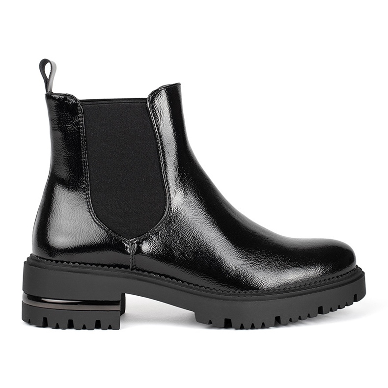 Patent leather women's Sergio Leone platform ankle boots black Patent leather women's Sergio Leone platform ankle boots black