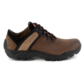 Olivier Men's Leather Hiking Boots 311GT Dark Brown