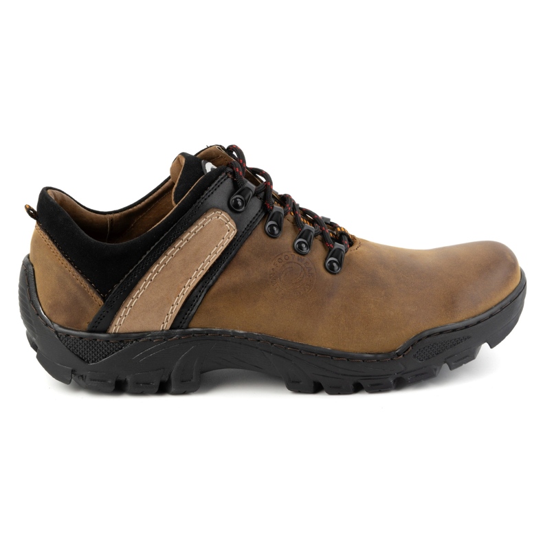 Olivier Men's Leather Hiking Boots 311GT Brown orange