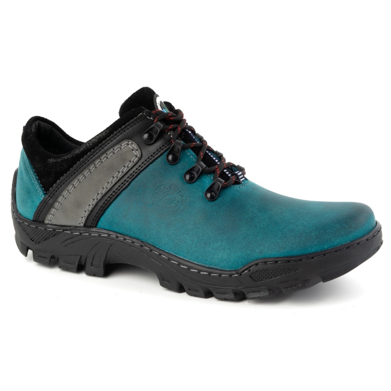 Olivier Men's 311GT Leather Hiking Shoes Turquoise green