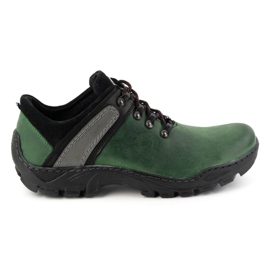 Olivier Men's leather hiking boots 311GT green