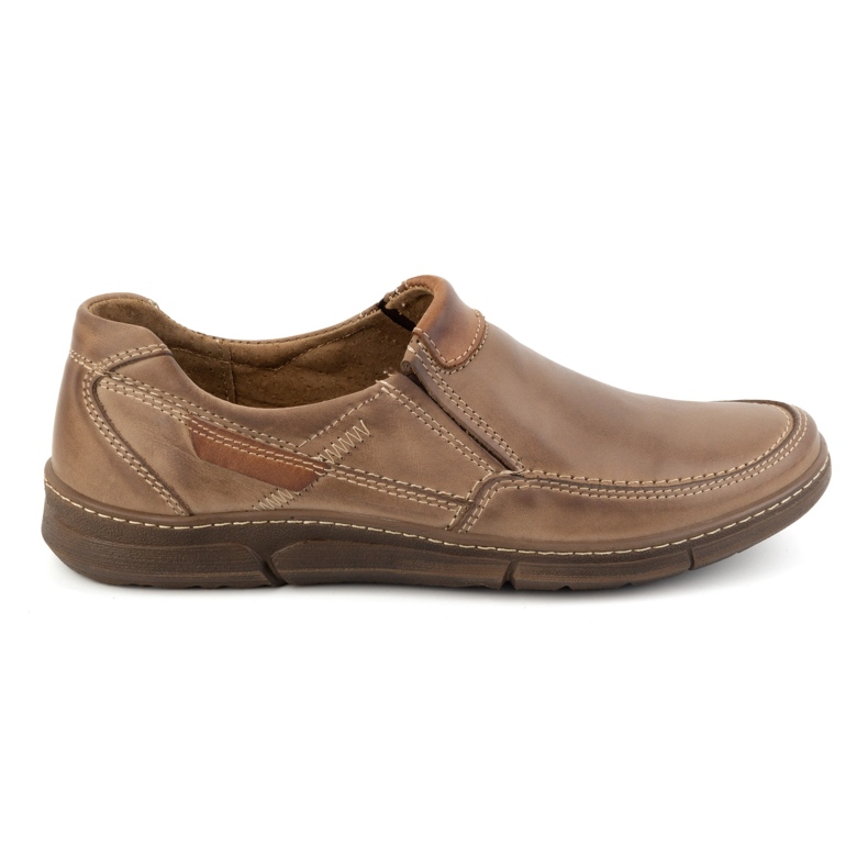 Olivier Men's Leather Slip-On Shoes 62K Brown 08