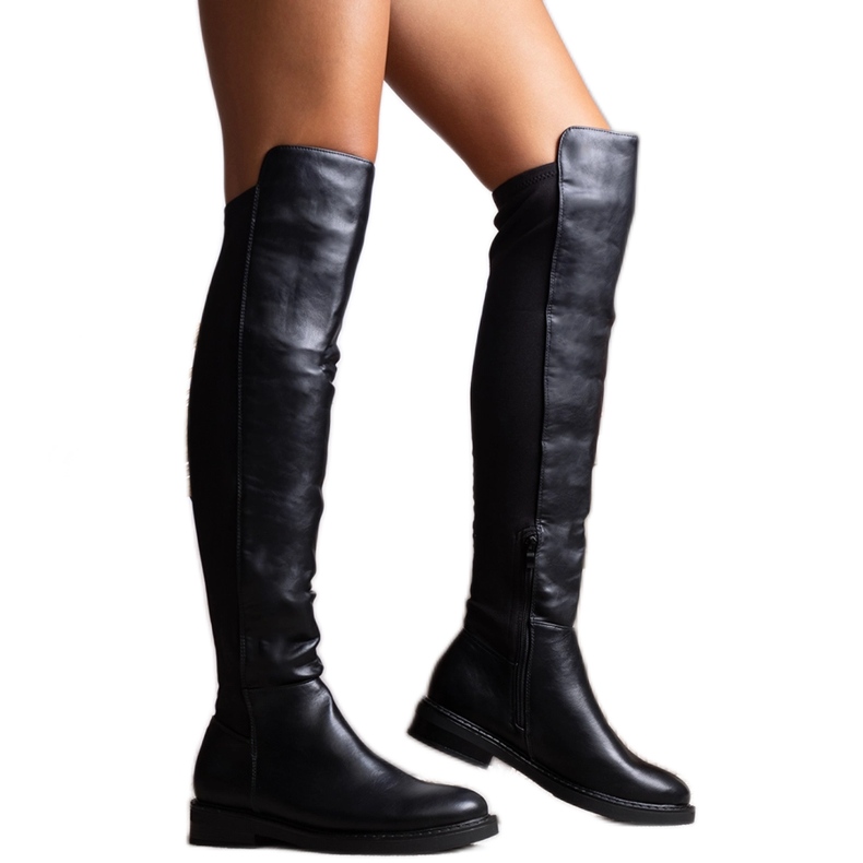 Long black boots made of eco leather Polmapina Long black boots made of eco leather Polmapina
