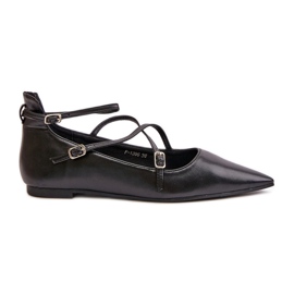 Women's Ballerinas With Pointed Toes And Interlacing Straps Black Violra