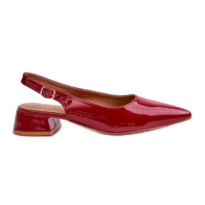 Anarinne patent leather ballerinas with pointed toes and low heels red