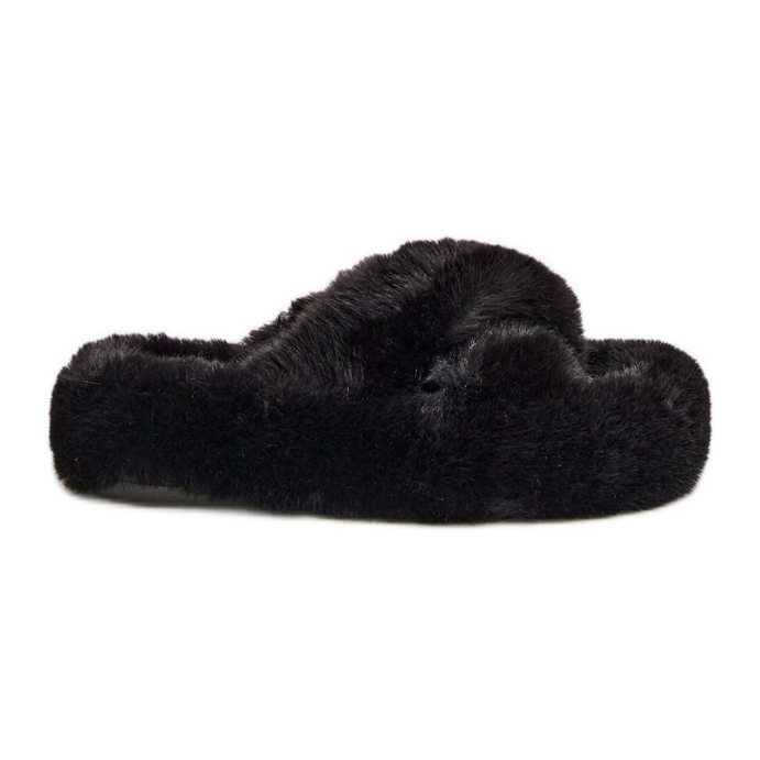 Women's Fur Slippers With Thick Soles Black Lavitera Women's Fur Slippers With Thick Soles Black Lavitera