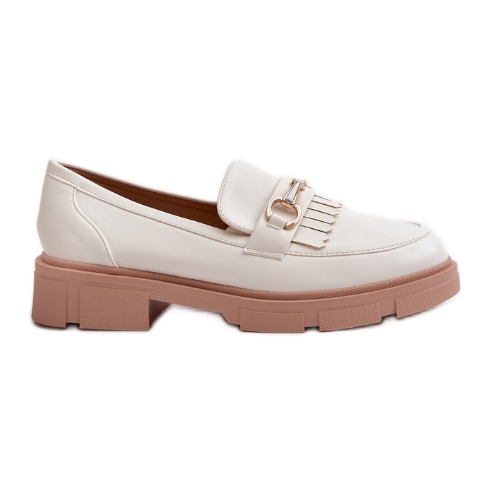 Women's Moccasins With Decoration Eco Leather White Tialorae Women's Moccasins With Decoration Eco Leather White Tialorae