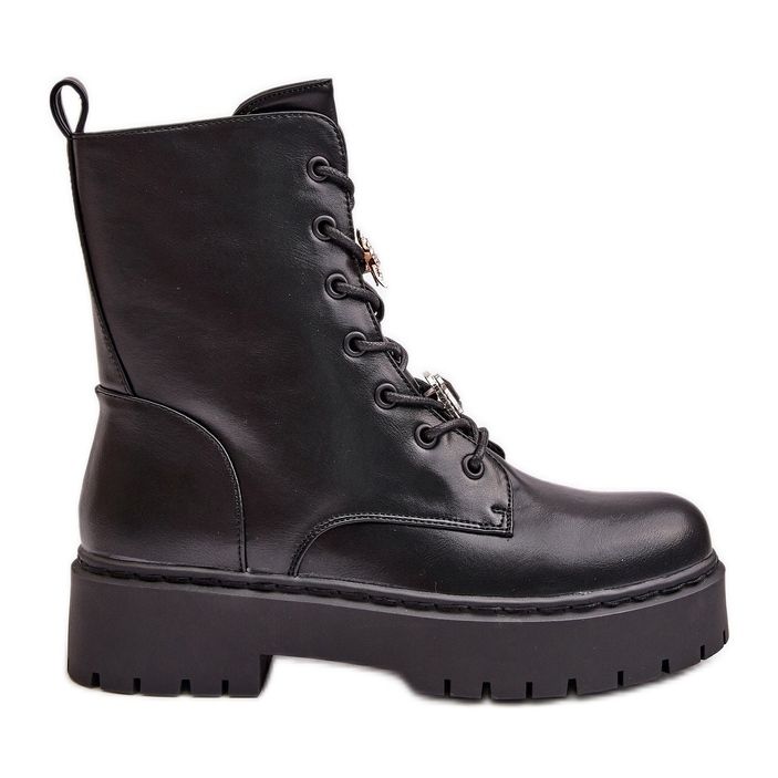 Insulated Worker Boots for Women with Pins Black Avorira