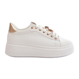 Women's Sneakers On The Platform With A Teddy Bear White Vailina Women's Sneakers On The Platform With A Teddy Bear White Vailina