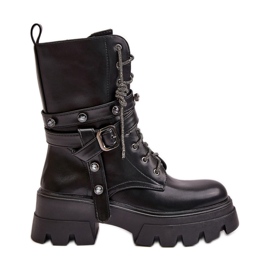 Insulated Worker Boots for Women with Straps Black Berivana
