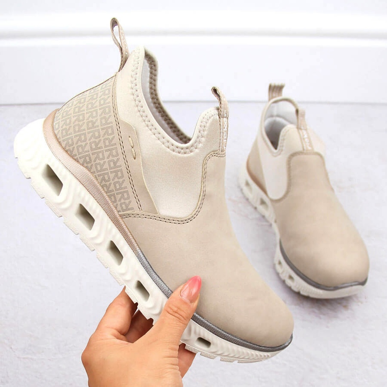 Women's comfortable ankle-high slip-on shoes, beige, Rieker M6053-62 Women's comfortable ankle-high slip-on shoes, beige, Rieker M6053-62
