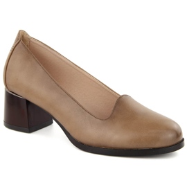 Women's beige high-heeled shoes Potocki 12545