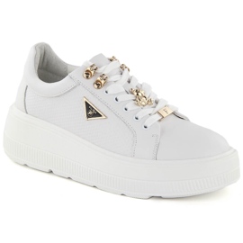 Women's leather platform shoes white Filippo DP6382