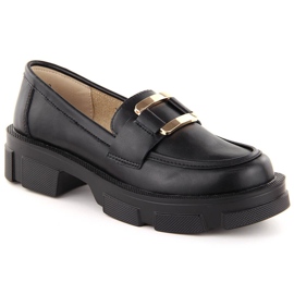 Leather loafers for women black Filippo DP6099