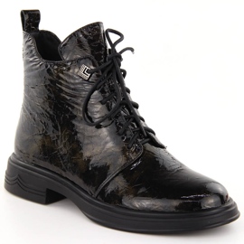 Patent leather ankle boots D&amp;A S.Barski Premium Collection LZ42-042 black