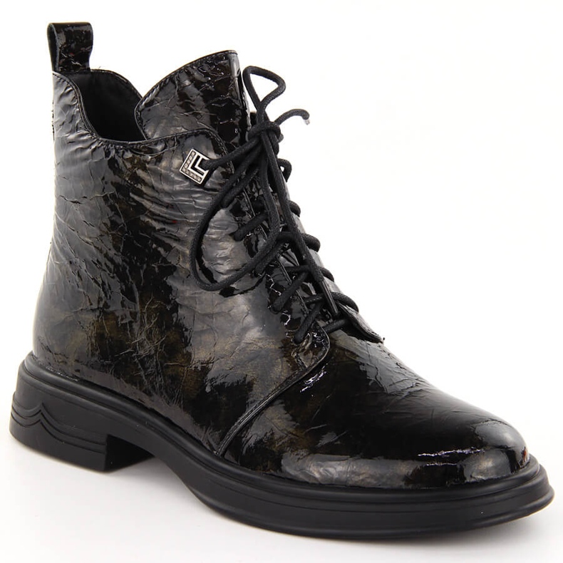 Patent leather ankle boots D&amp;A S.Barski Premium Collection LZ42-042 black