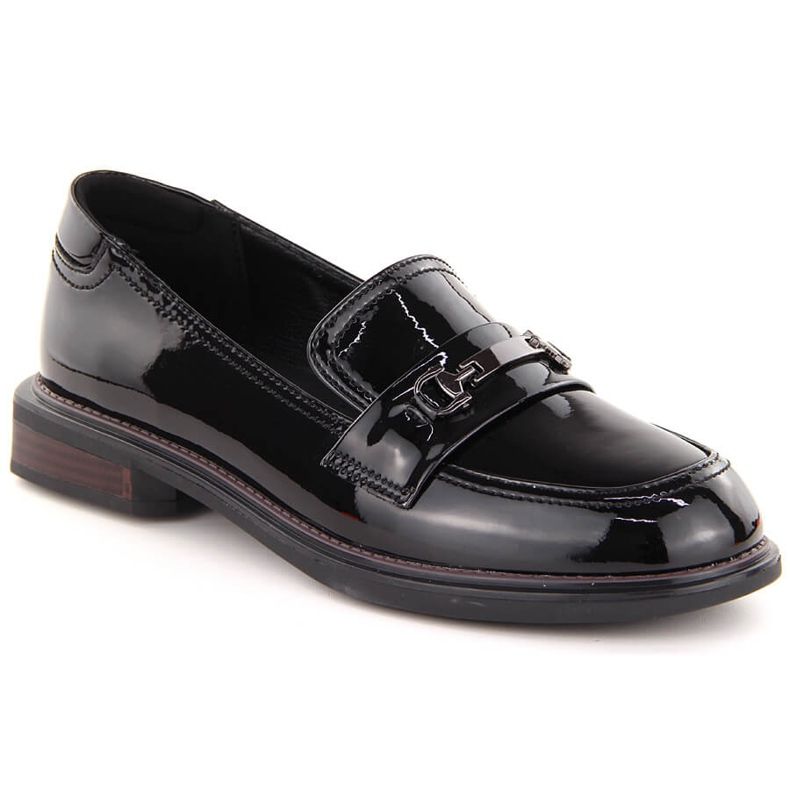 Leather women's patent leather shoes black Filippo DP6306/24