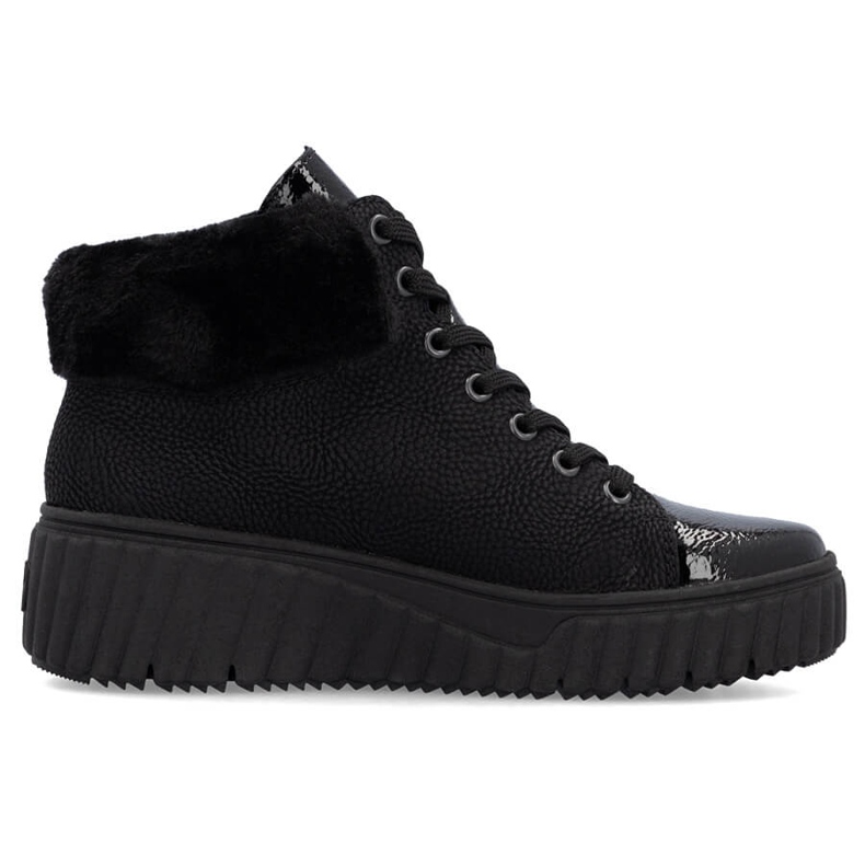Rieker N2505-00 women's waterproof wedge ankle boots black