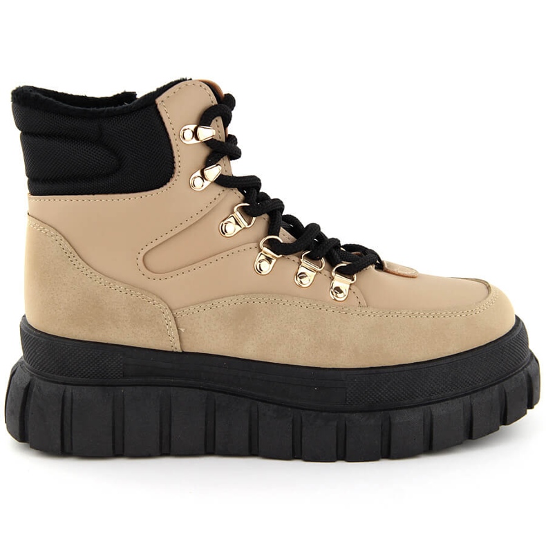 Women's boots on a thick platform beige News 7928