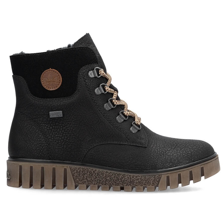 Waterproof women s black boots Rieker Y3433 00