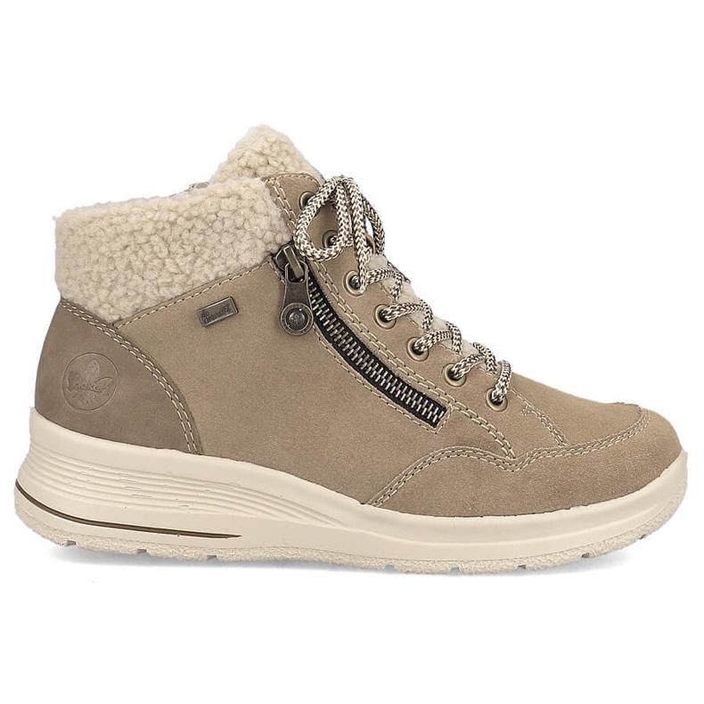 Rieker L7701-24 women's leather waterproof ankle boots beige
