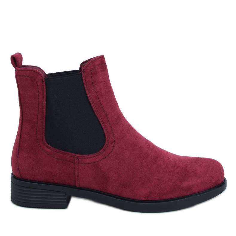 Suede boots with rubber Terra Wine red