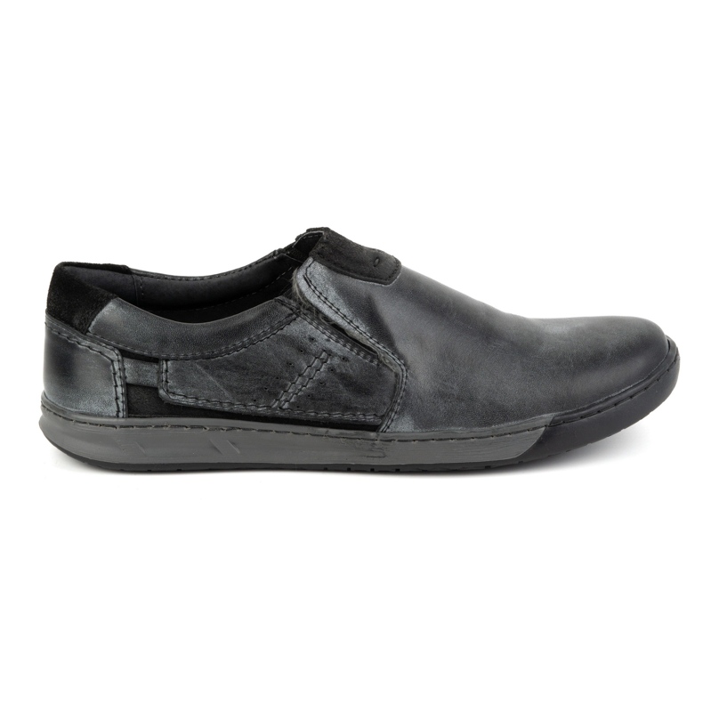 KOMODO Men's leather slip-on shoes 934K gray grey KOMODO Men's leather slip-on shoes 934K gray grey
