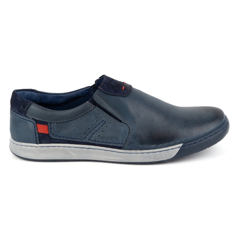 KOMODO Men's Leather Slip-On Shoes 934K Navy Blue KOMODO Men's Leather Slip-On Shoes 934K Navy Blue