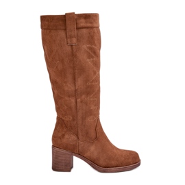 Women's Boots On A Heel Above The Knee Camel Erisorae brown Women's Boots On A Heel Above The Knee Camel Erisorae brown