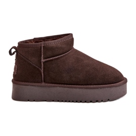 Women's Suede Platform Snow Boots Brown Nereviana