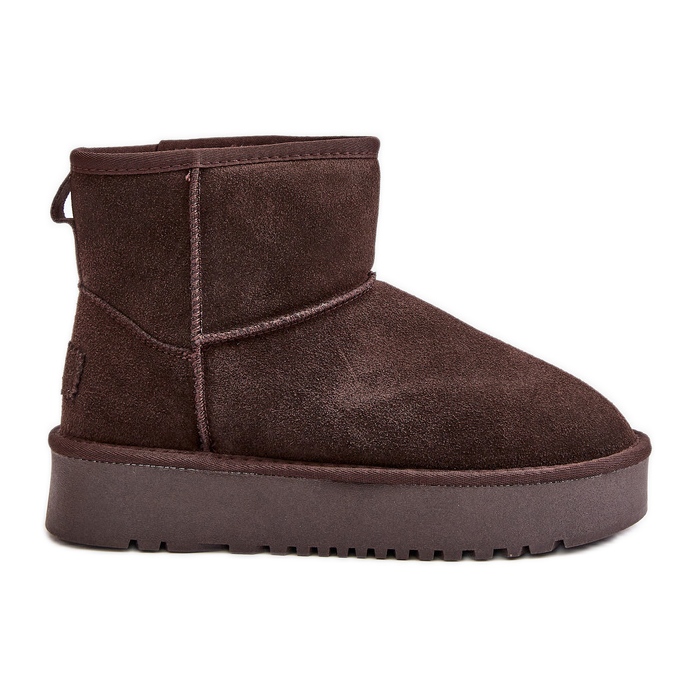 Women's Suede Platform Ankle Boots Brown Rianaella