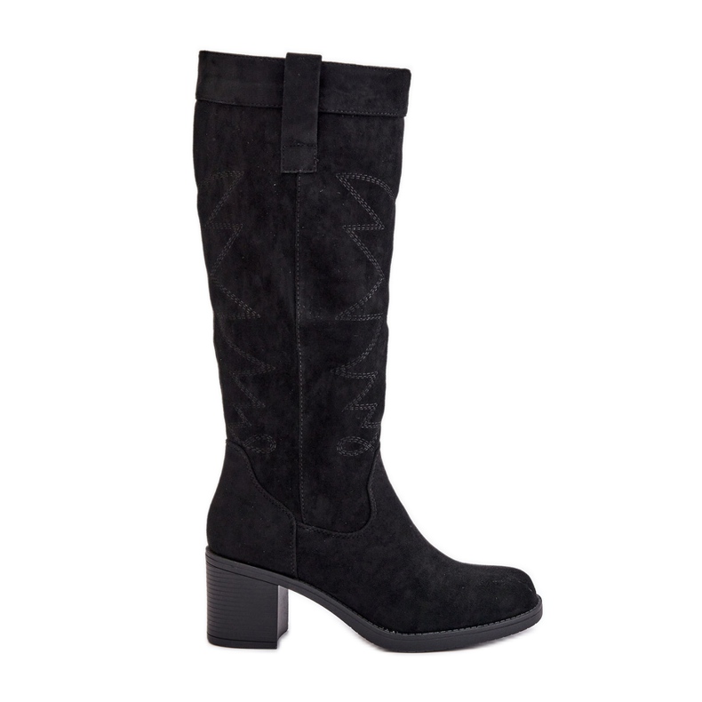 Women's Boots On A Heel Above The Knee Black Erisorae