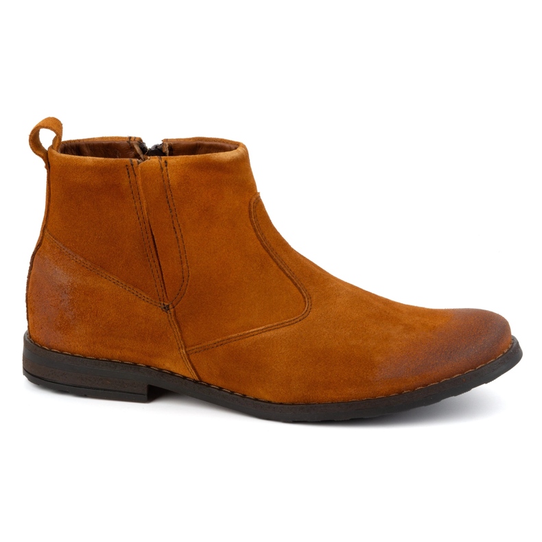Olivier Men's shoes Chelsea boots leather 7939S ginger orange