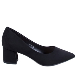 Farrin Black Low Heel Pumps
