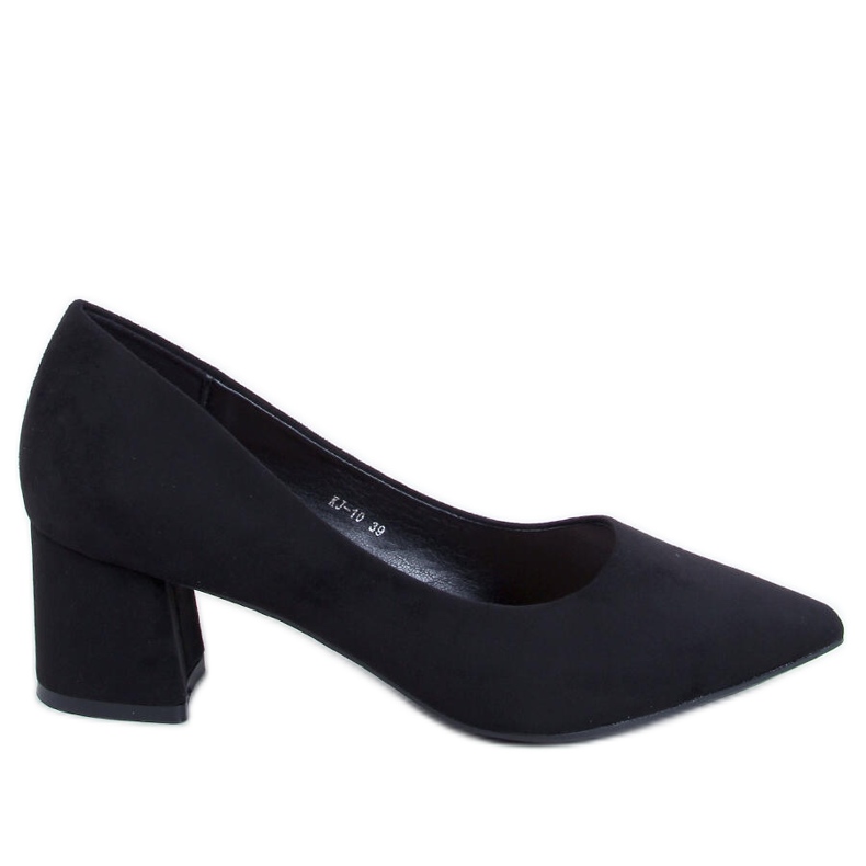 Farrin Black Low Heel Pumps