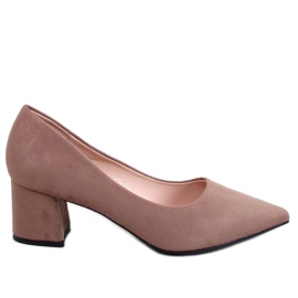 Farrin Khaki Low Heel Pumps brown
