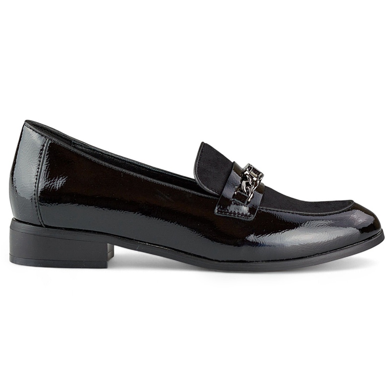 Patent leather black women's classic shoes