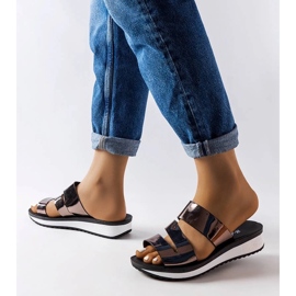 Black leather women's loafers with a thick sole