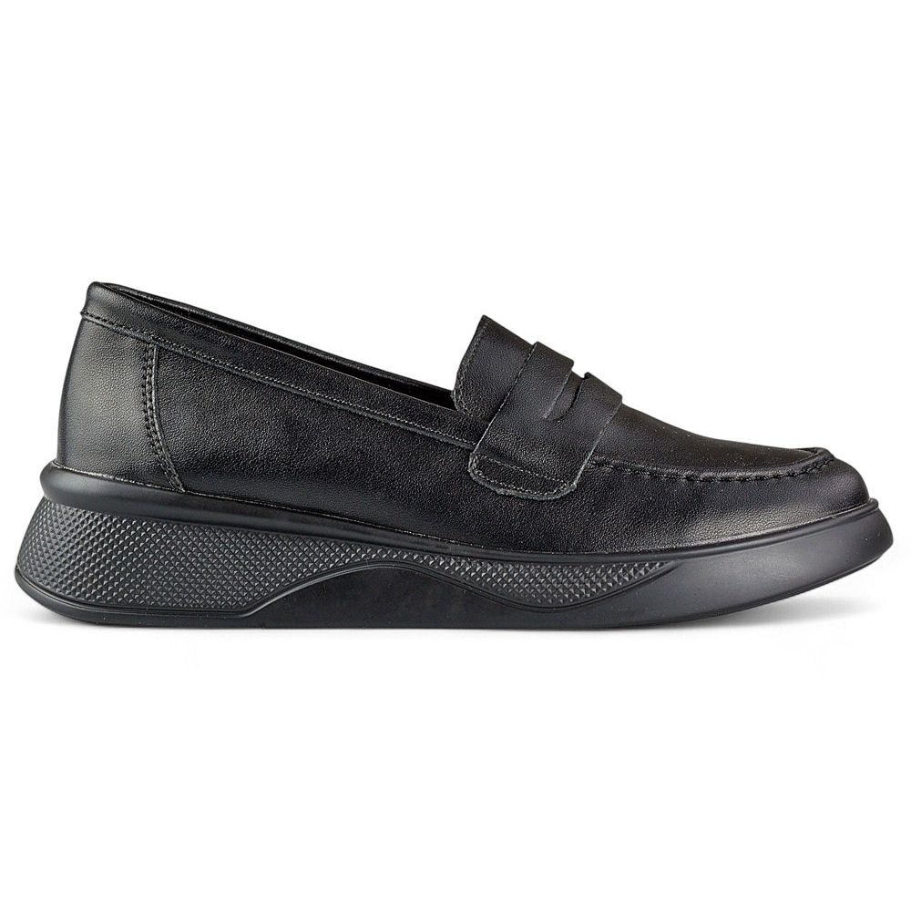 Leather Black Women's Platform Shoes Leather Black Women's Platform Shoes