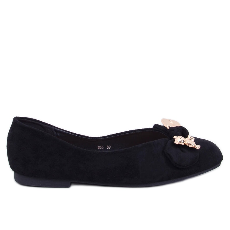 Cranny Black Gold Bear Ballerinas