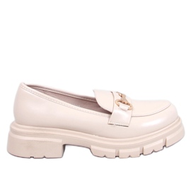 Kyress Beige High Sole Moccasins