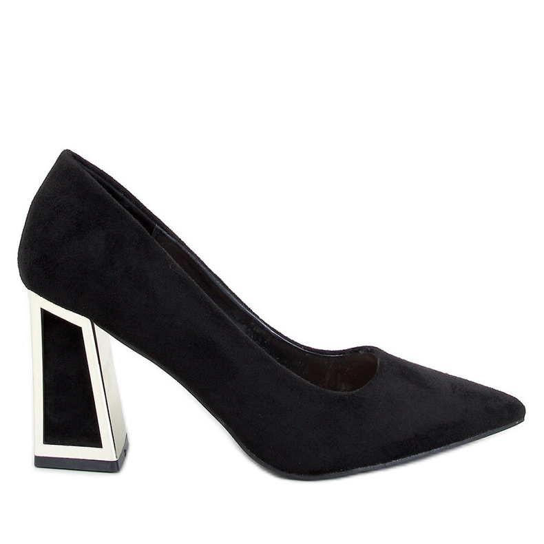Constie Black Geometric Heel Pumps