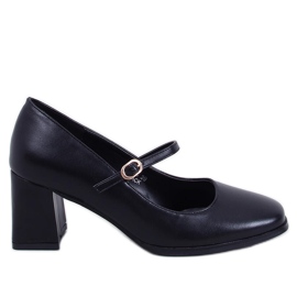Mary Jane Keefel Black Heeled Pumps