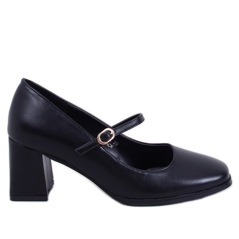 Mary Jane Keefel Black Heeled Pumps