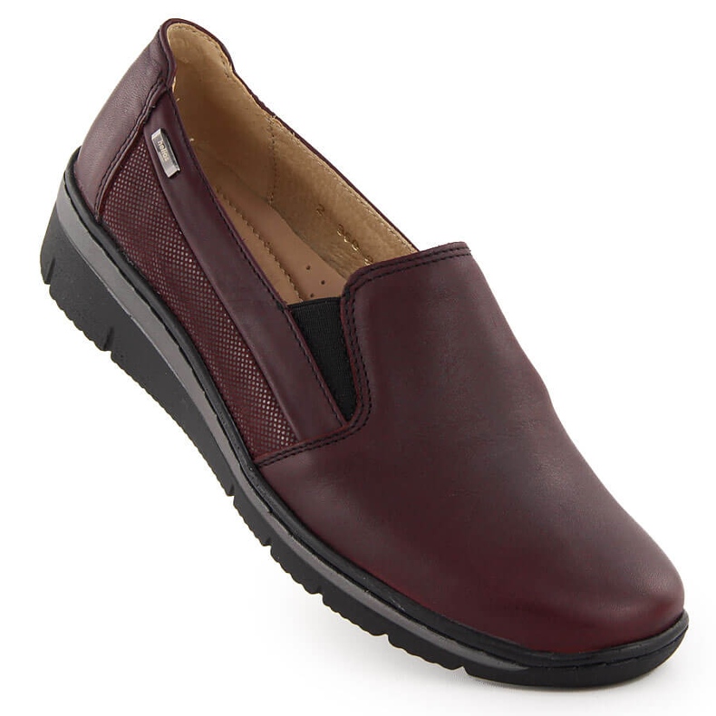 Leather women's shoes comfortable cherry Helios 350-2 red