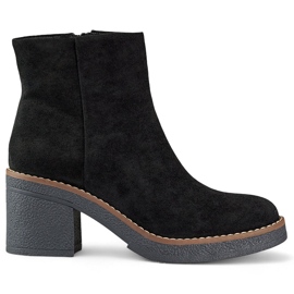 Black classic women's high-heeled ankle boots