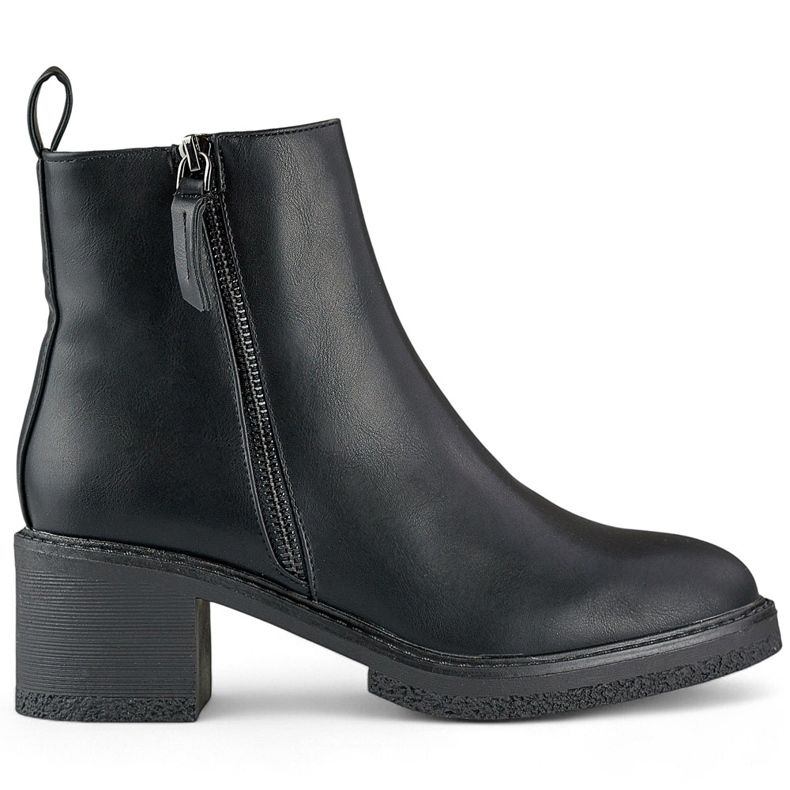 Black classic women's ankle boots with a comfortable heel women's ankle boots made of eco-leather