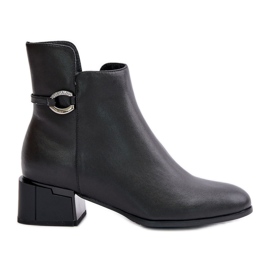 Insulated Women's Ankle Boots With High Heels, Fastened With A Zipper, Black Vinceza 66724 Insulated Women's Ankle Boots With High Heels, Fastened With A Zipper, Black Vinceza 66724