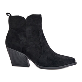 Insulated Cowboy Boots Eco Suede Zipper Black Virtris