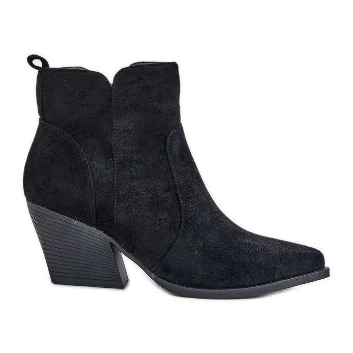 Insulated Cowboy Boots Eco Suede Zipper Black Virtris